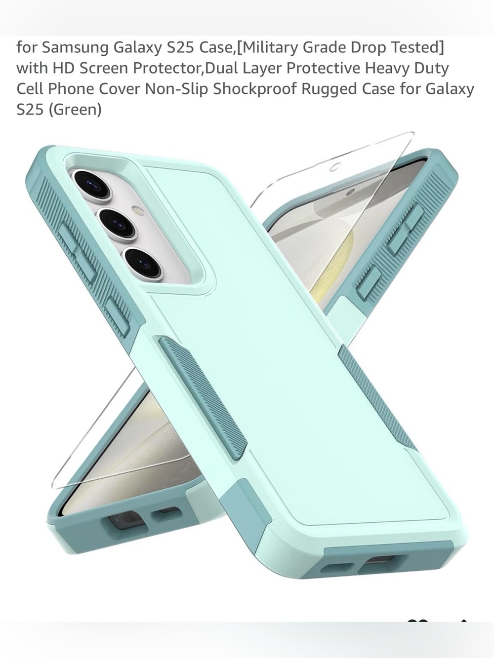 Samsung Galaxy S25 mint Green Dual-Layer Protective Phone Case/screen protector